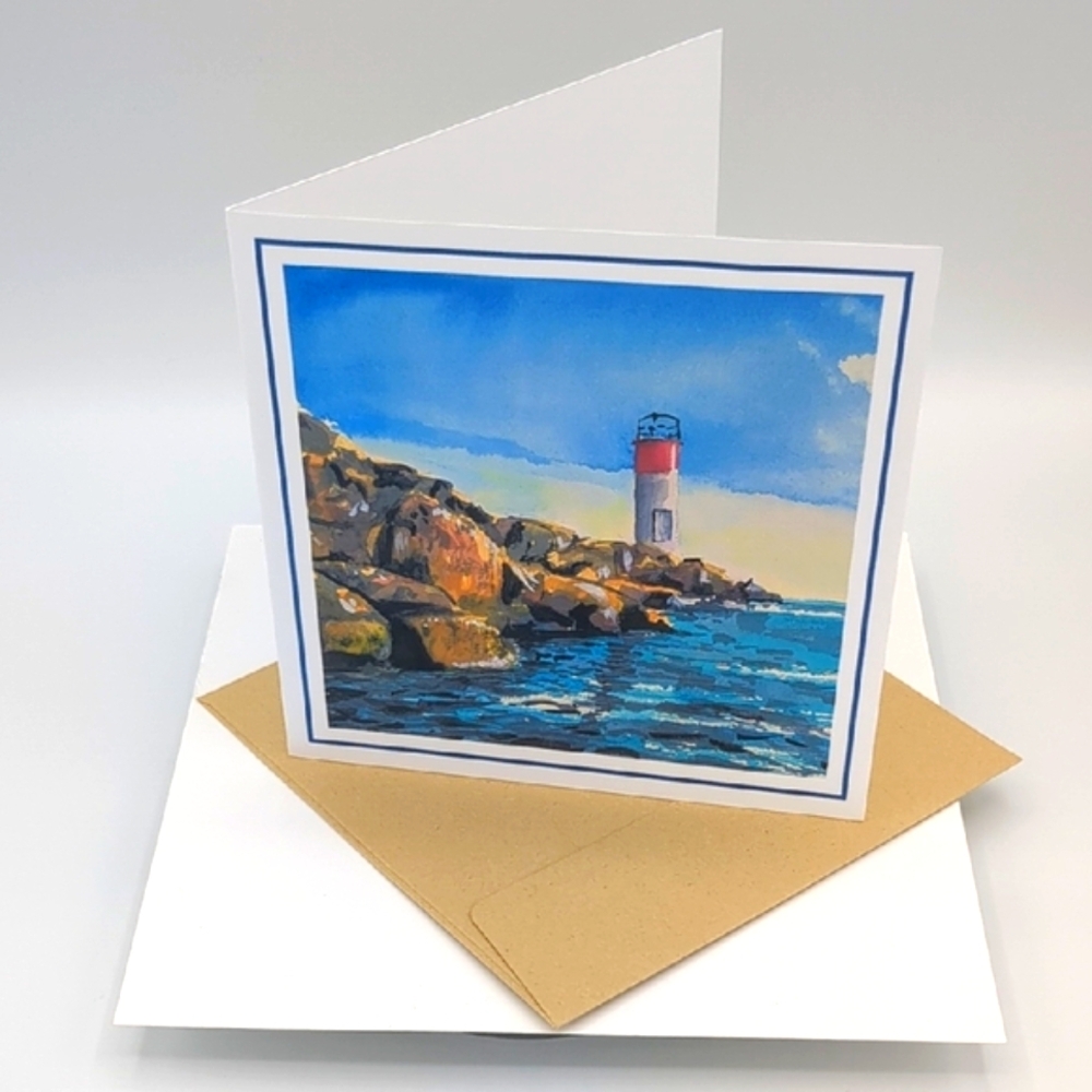 Blue and Red Minimalist Birthday Card Design